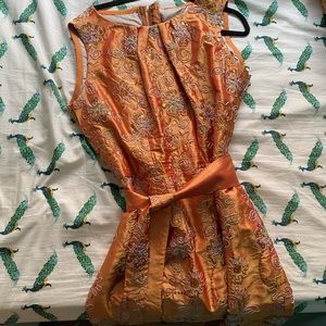 Custom orange African fabric dress